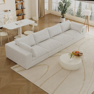 English Elm 157.6Cloud Modular Corduroy Sofa Deep Lounge Seating Removable Cushions Living Room W2824S00367