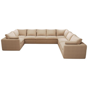 English Elm 167.5 Inch U-Shaped Modular Cloud Sectional Linen Sofa Seating Eight with Washable Covers W2824S00391