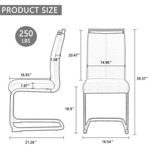 English Elm X-C-1162 High Back PU Leather Dining Chair Set with Chrome Legs for Modern W2827P196413