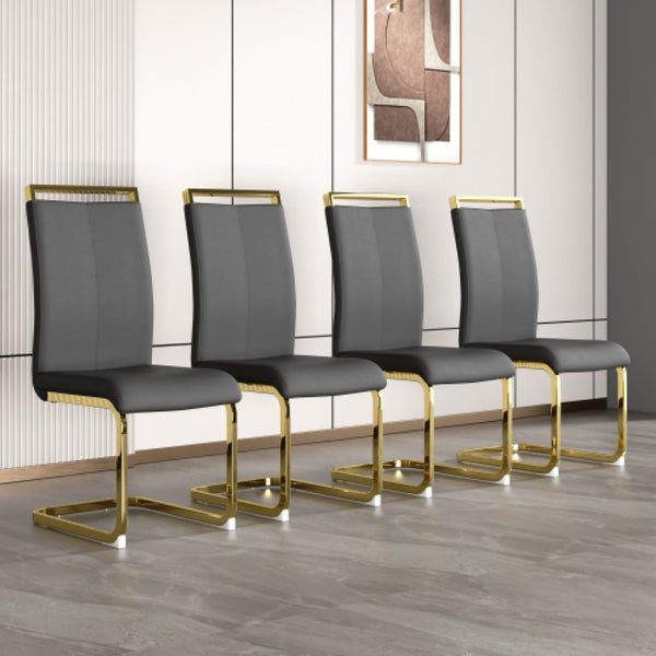 English Elm X-C-1162 PU Leather Accent Chair with Chrome Legs for Modern Home Office or Dining W2827P196425
