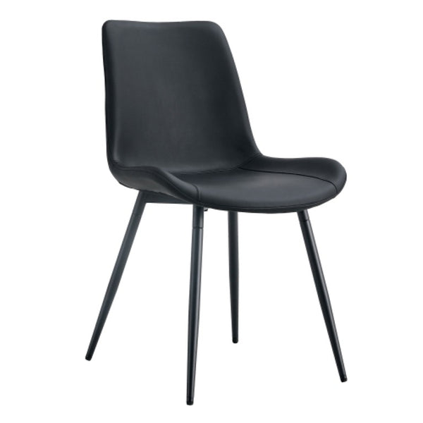 English Elm X-B0502a-Bk-6In1 Faux Leather Dining Chairs Set of Six with Metal Legs for Modern Interiors W2827P197571