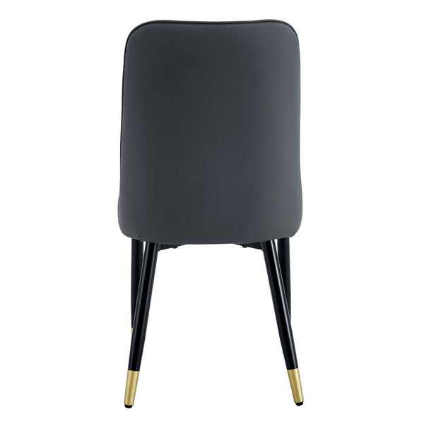 English Elm A Modern Set of 2 Dining Chairs Two-Tone PU Leather Backrest and Black Metal Legs W2827P203711
