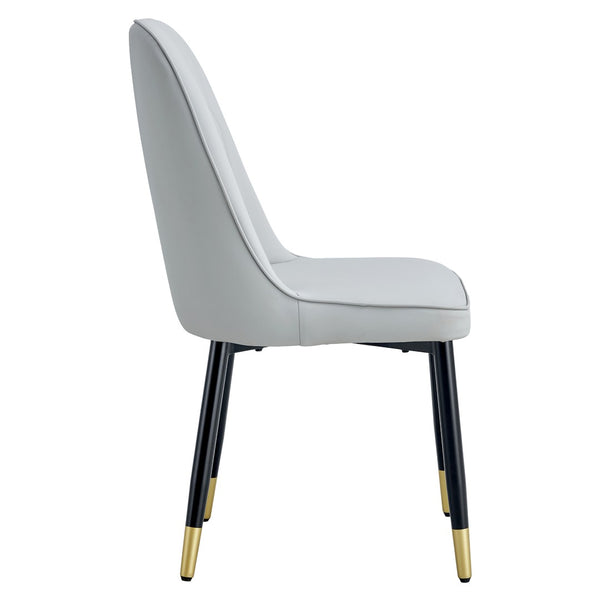 English Elm Modern Pu Faux Leather Dining Chairs Set of 4 with Curved Back and Matte Black Legs W2827P203712