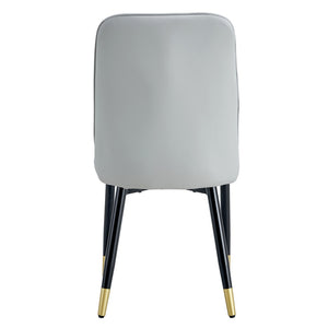 English Elm Modern Pu Faux Leather Dining Chairs Set of 4 with Curved Back and Matte Black Legs W2827P203712