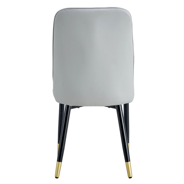 English Elm Modern Pu Faux Leather Dining Chairs Set of 4 with Curved Back and Matte Black Legs W2827P203712