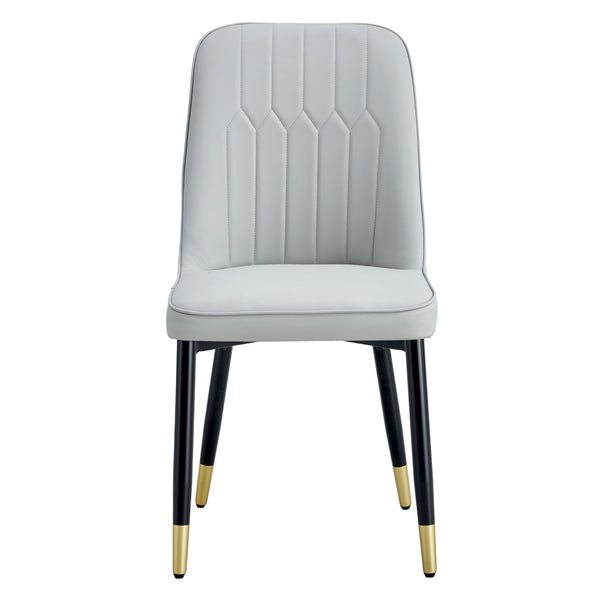 English Elm Modern Pu Faux Leather Dining Chairs Set of 4 with Curved Back and Matte Black Legs W2827P203712