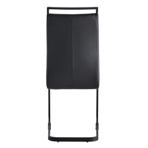 English Elm Modern High Back PU Leather Dining Chairs with Sleek Black Metal Legs Set of 4 W2827P255185