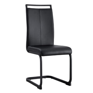 English Elm Modern High Back PU Leather Dining Chairs with Sleek Black Metal Legs Set of 4 W2827P255185