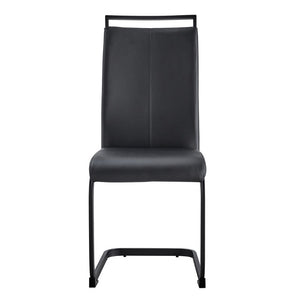 English Elm Modern High Back PU Leather Dining Chairs with Sleek Black Metal Legs Set of 4 W2827P255185