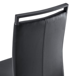 English Elm Modern High Back PU Leather Dining Chairs with Sleek Black Metal Legs Set of 4 W2827P255185