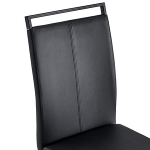 English Elm Modern High Back PU Leather Dining Chairs with Sleek Black Metal Legs Set of 4 W2827P255185