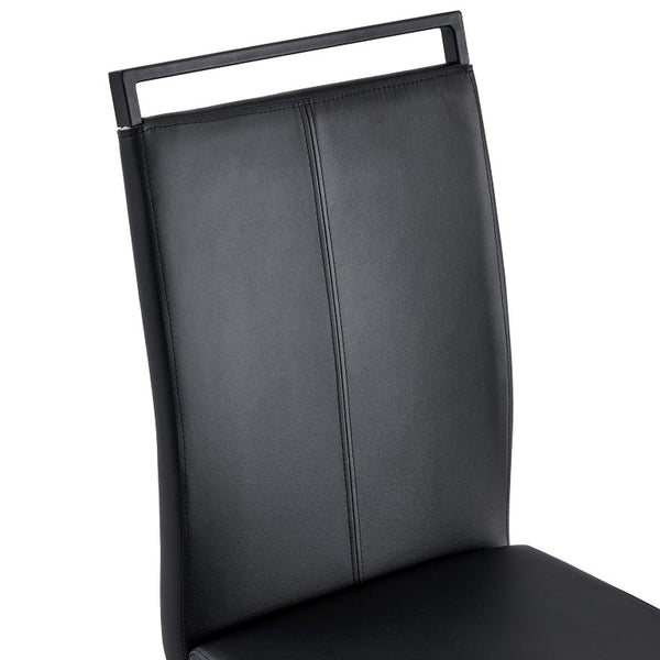 English Elm Modern High Back PU Leather Dining Chairs with Sleek Black Metal Legs Set of 4 W2827P255185