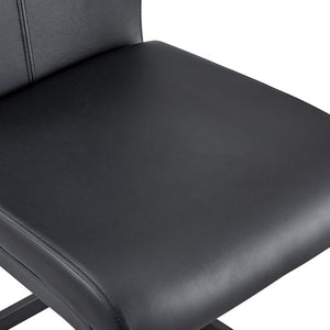 English Elm X-C-1162X-Bkb-2In1 High Back Faux Leather Dining Chair Set with Sleek Metal Legs W2827P294601