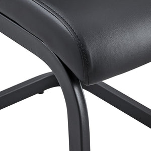 English Elm X-C-1162X-Bkb-2In1 High Back Faux Leather Dining Chair Set with Sleek Metal Legs W2827P294601