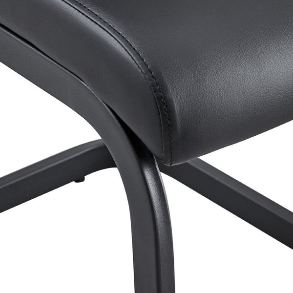 English Elm X-C-1162X-Bkb-2In1 High Back Faux Leather Dining Chair Set with Sleek Metal Legs W2827P294601