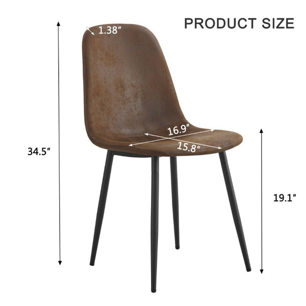 English Elm A Set of Six Suede Techno-Fabric Armchairs with Black Metal Legs for Modern Dining W2827P299447