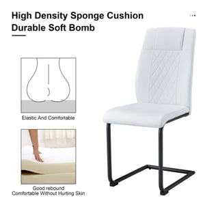 English Elm Modern Faux Leather Dining Side Chairs Set of 4 with Metal Frame Cushioned Seats W2827P299508