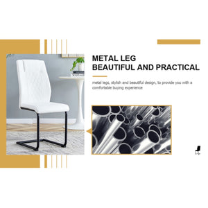 English Elm Modern Faux Leather Dining Side Chairs Set of 4 with Metal Frame Cushioned Seats W2827P299508