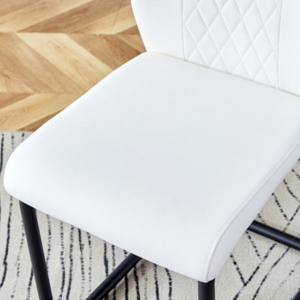 English Elm Modern Faux Leather Dining Side Chairs Set of 4 with Metal Frame Cushioned Seats W2827P299508