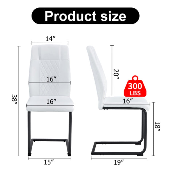 English Elm Modern Faux Leather Dining Side Chairs Set of 4 with Metal Frame Cushioned Seats W2827P299508
