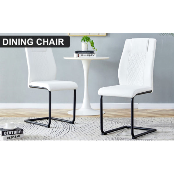 English Elm Modern Faux Leather Dining Side Chairs Set of 4 with Metal Frame Cushioned Seats W2827P299508