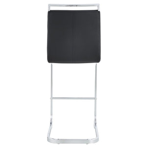 English Elm Modern PU Leather Barstools with Chrome C-Tube Legs and Footrest Set of 2 W2827P334709