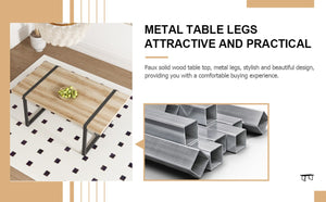 English Elm With Marble Pattern Top and Angular Black Legs This Extendable Table Suits Modern Dining Natural Wood MDF W2827P339226