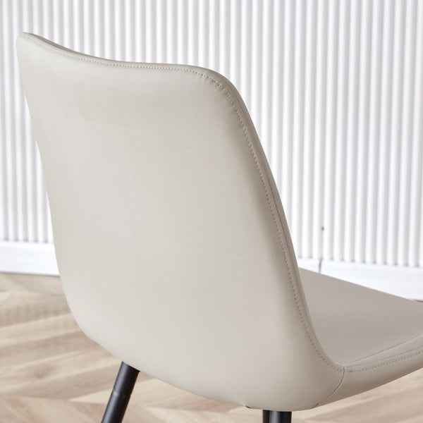 English Elm Light Gray Faux Leather Dining Chairs Set of 4 with Black Metal Legs for Kitchen W2827P352204