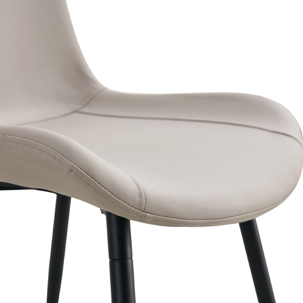 English Elm Light Gray Faux Leather Dining Chairs Set of 4 with Black Metal Legs for Kitchen W2827P352204