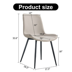 English Elm Light Gray Faux Leather Dining Chairs Set of 4 with Black Metal Legs for Kitchen W2827P352204