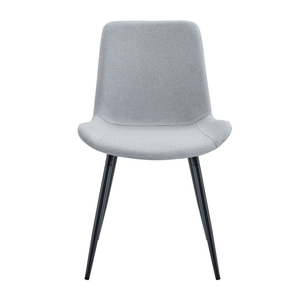 English Elm Comfortable Linen Cotton Dining Chair Set of Six with Ergonomic Curved Upholstered Seats W2827P385058