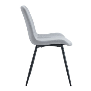 English Elm Comfortable Linen Cotton Dining Chair Set of Six with Ergonomic Curved Upholstered Seats W2827P385058