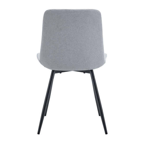 English Elm Comfortable Linen Cotton Dining Chair Set of Six with Ergonomic Curved Upholstered Seats W2827P385058