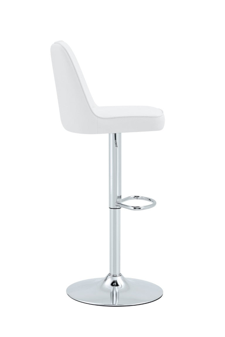 English Elm X-Rbc-007-Whp-2In1 Swivel Barstool PU Upholstered Adjustable Height Kitchen Counter Seat W2827P405794
