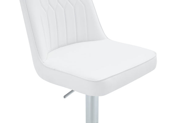 English Elm X-Rbc-007-Whp-2In1 Swivel Barstool PU Upholstered Adjustable Height Kitchen Counter Seat W2827P405794