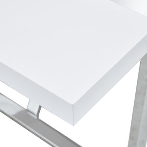 English Elm Industrial Rectangular Dining Table Thick MDF Tabletop Silver Metal Legs Kitchen W2827P421310