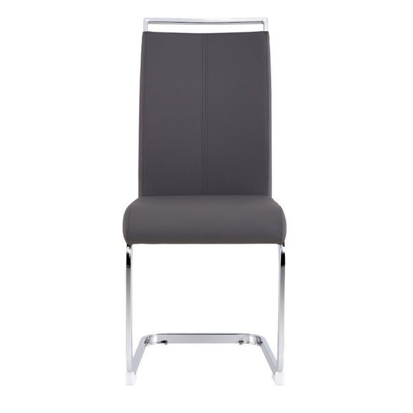 English Elm Modern High Back Faux Leather Dining Chairs Set of 4 with Chrome Tube Legs for Home Office W2827P427955