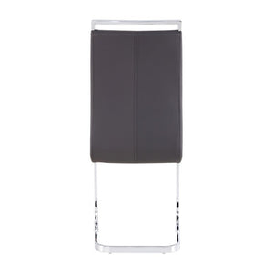 English Elm Modern High Back Faux Leather Dining Chairs Set of 4 with Chrome Tube Legs for Home Office W2827P427955
