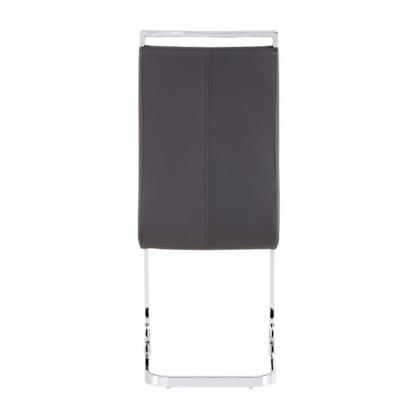 English Elm Modern High Back Faux Leather Dining Chairs Set of 4 with Chrome Tube Legs for Home Office W2827P427955
