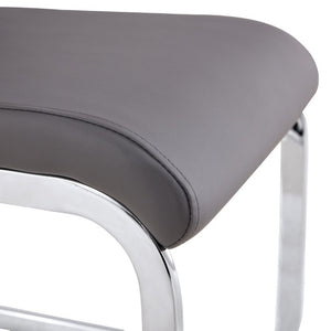 English Elm Modern High Back Faux Leather Dining Chairs Set of 4 with Chrome Tube Legs for Home Office W2827P427955