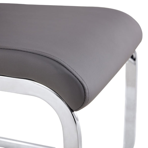 English Elm Modern High Back Faux Leather Dining Chairs Set of 4 with Chrome Tube Legs for Home Office W2827P427955