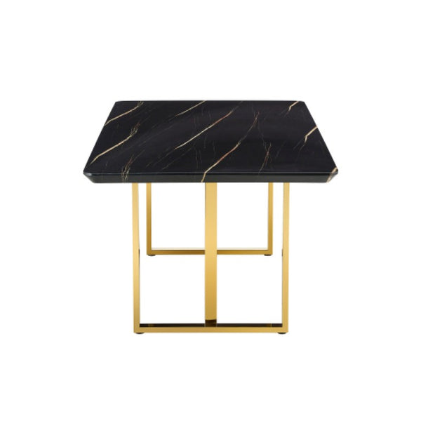 English Elm X-Yq-F-1297-200100-Bkg Matte Black Geometric Dining Table for Office Gaming Or W2827S00014
