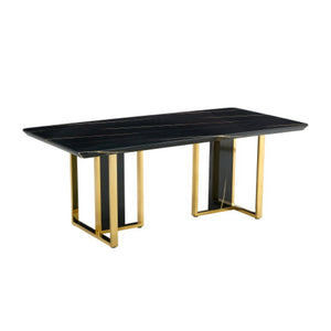English Elm X-Yq-F-1297-200100-Bkg Matte Black Geometric Dining Table for Office Gaming Or W2827S00014