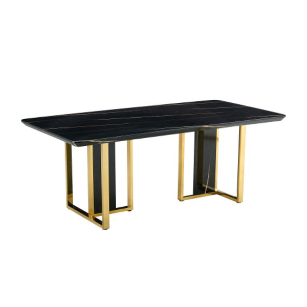 English Elm X-Yq-F-1297-200100-Bkg Matte Black Geometric Dining Table for Office Gaming Or W2827S00014