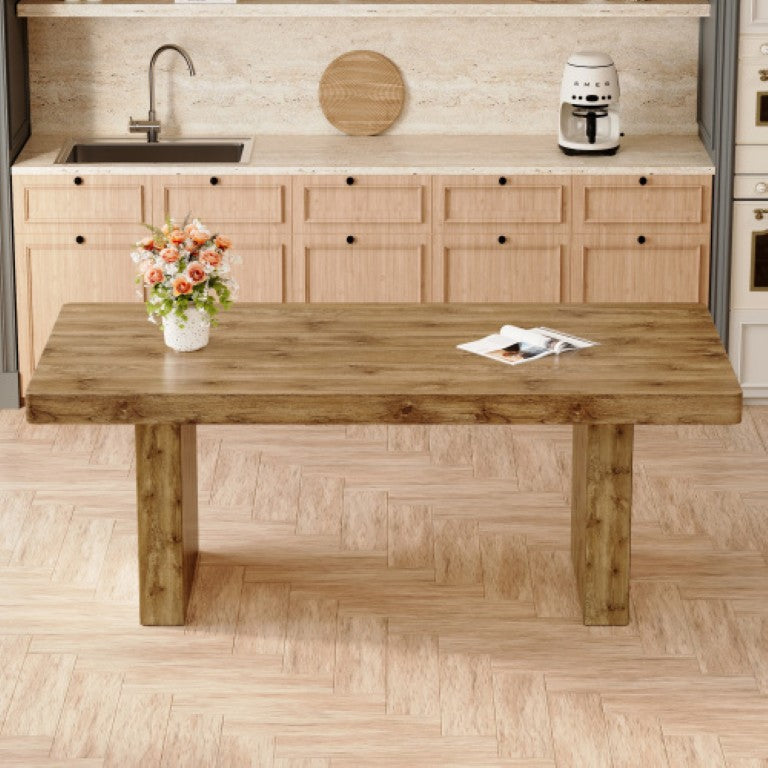 English Elm X-Dt-Ii-200100-W Modern MDF Dining Table Seats Six with Clean Minimalist White Finish W2827S00028