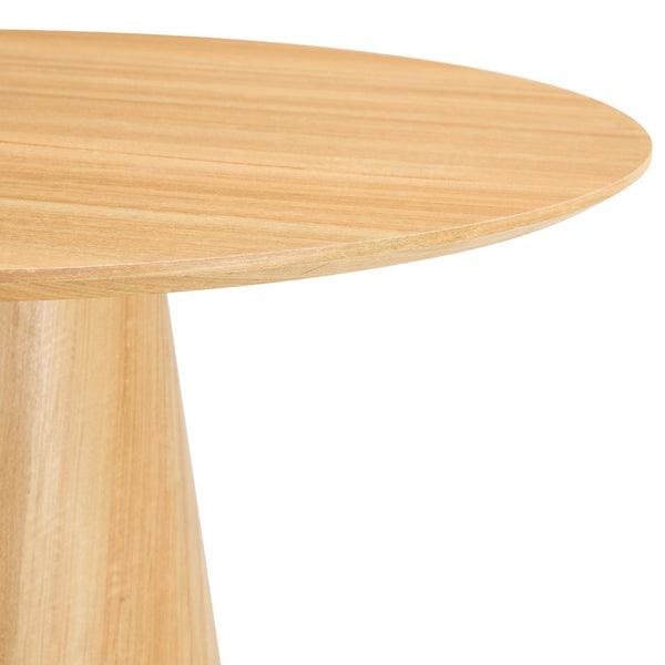 English Elm Modern Round Mdf Dining Table with Wood Grain Top Seats Four for Kitchen or Apartment W2827S00037