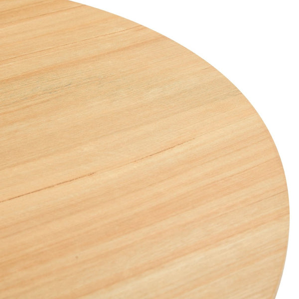 English Elm Modern Round Mdf Dining Table with Wood Grain Top Seats Four for Kitchen or Apartment W2827S00037