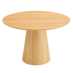 English Elm Modern Round Mdf Dining Table with Wood Grain Top Seats Four for Kitchen or Apartment W2827S00037