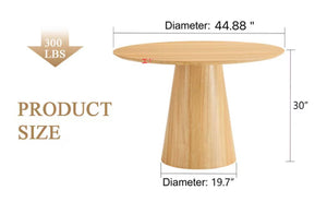 English Elm Modern Round Mdf Dining Table with Wood Grain Top Seats Four for Kitchen or Apartment W2827S00037