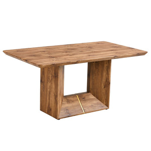 English Elm This Wood Grain Mdf Rectangular Dining Table Seats Six with a Warm Contemporary Finish W2827S00040